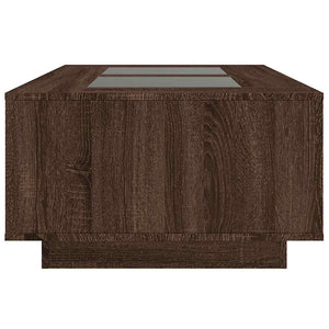 vidaXL Coffee Table with Infinity LED Brown Oak 116x69x40 cm