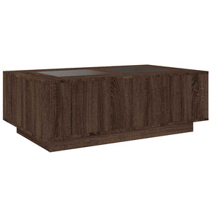 vidaXL Coffee Table with Infinity LED Brown Oak 116x69x40 cm