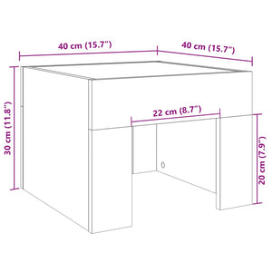 vidaXL Bedside Table with Infinity LED Concrete Grey 40x40x30 cm