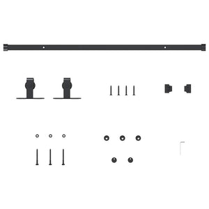 vidaXL Sliding Cabinet Door Kit 91.5 cm Carbon Steel