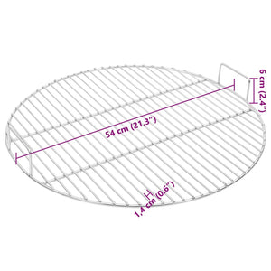 vidaXL BBQ Grill Grate with Handles Round Ø54 cm 304 Stainless Steel