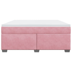 vidaXL Box Spring Bed with Mattress Pink 180x200 cm Velvet