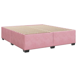 vidaXL Box Spring Bed with Mattress Pink 180x200 cm Velvet