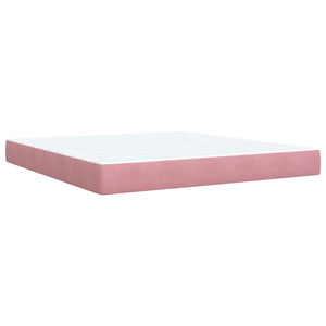 vidaXL Box Spring Bed with Mattress Pink 180x200 cm Velvet