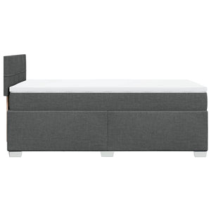 vidaXL Box Spring Bed with Mattress Dark Grey 90x200 cm Fabric