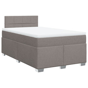 vidaXL Box Spring Bed with Mattress Taupe 120x190 cm Fabric