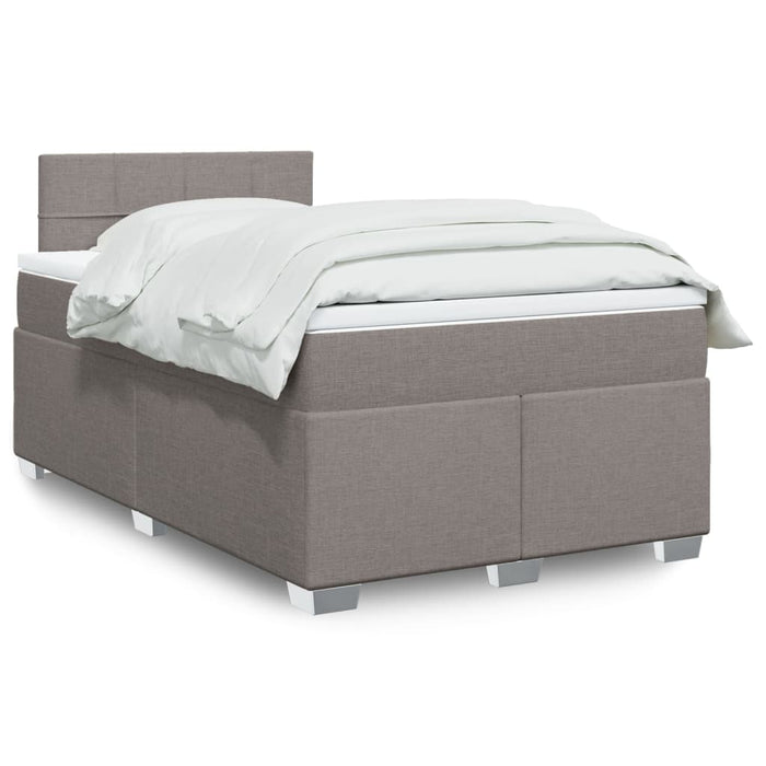 vidaXL Box Spring Bed with Mattress Taupe 120x190 cm Fabric