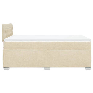 vidaXL Box Spring Bed with Mattress Cream 120x190 cm Fabric