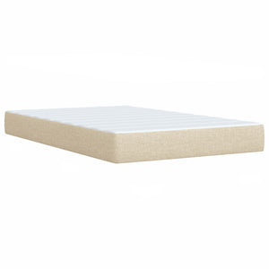 vidaXL Box Spring Bed with Mattress Cream 120x190 cm Fabric