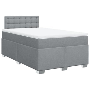 vidaXL Box Spring Bed with Mattress Light Grey 120x190 cm Fabric