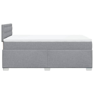 vidaXL Box Spring Bed with Mattress Light Grey 120x190 cm Fabric