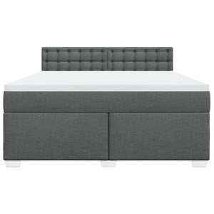 vidaXL Box Spring Bed with Mattress Dark Grey 180x200 cm Fabric