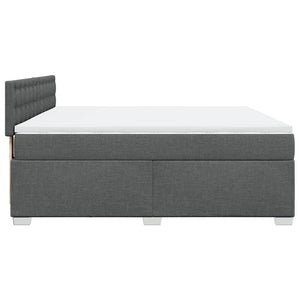 vidaXL Box Spring Bed with Mattress Dark Grey 180x200 cm Fabric