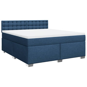 vidaXL Box Spring Bed with Mattress Blue 180x200 cm Fabric