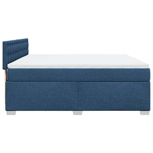 vidaXL Box Spring Bed with Mattress Blue 180x200 cm Fabric