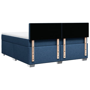 vidaXL Box Spring Bed with Mattress Blue 180x200 cm Fabric