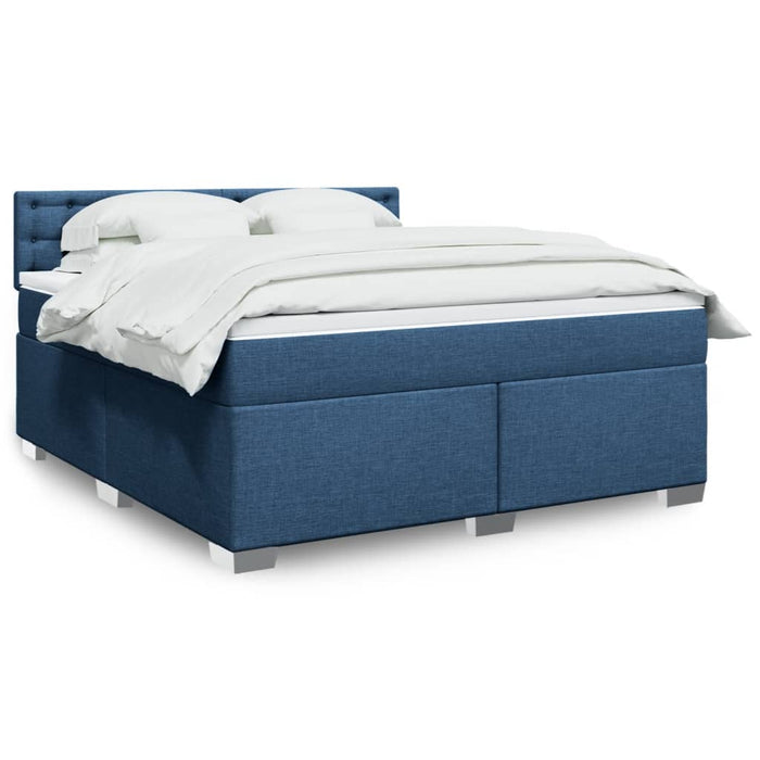 vidaXL Box Spring Bed with Mattress Blue 180x200 cm Fabric