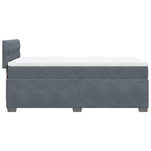 vidaXL Box Spring Bed with Mattress Dark Grey 80x200 cm Velvet