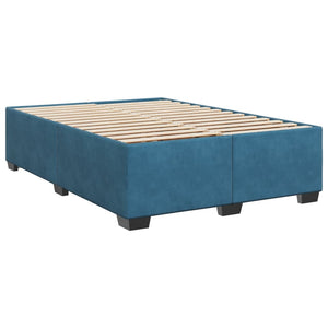 vidaXL Box Spring Bed with Mattress Blue 140x190 cm Velvet