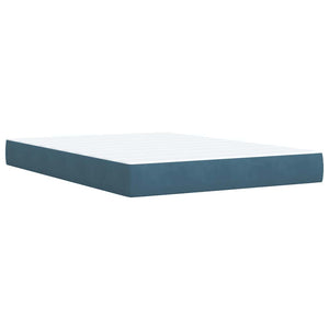 vidaXL Box Spring Bed with Mattress Blue 140x190 cm Velvet