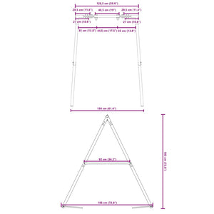 vidaXL Swing Frame for Outdoor with 2 Hanging Hooks Blue Steel