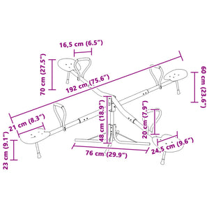 vidaXL Seesaw 4-Seater 360-Degree Rotation Steel