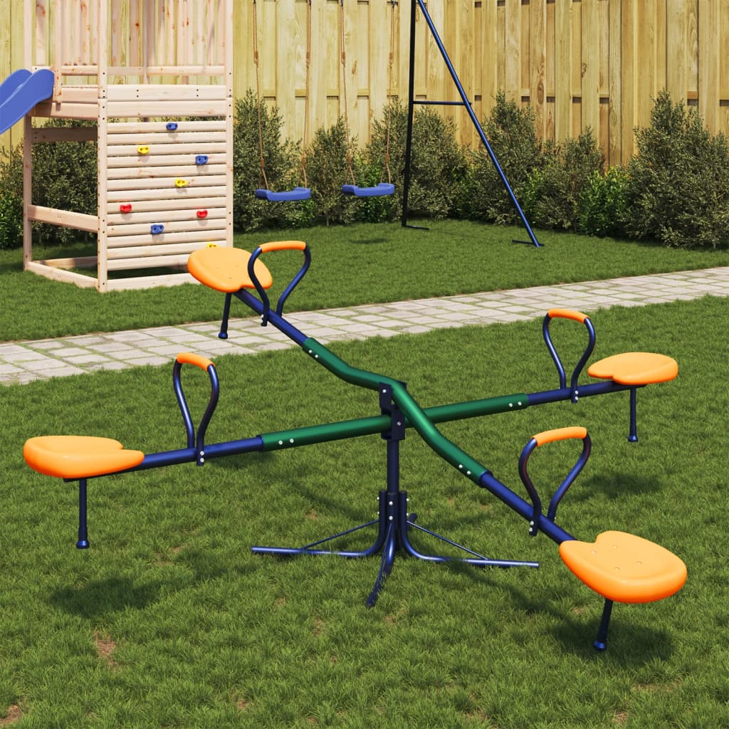 vidaXL Seesaw 4-Seater 360-Degree Rotation Steel