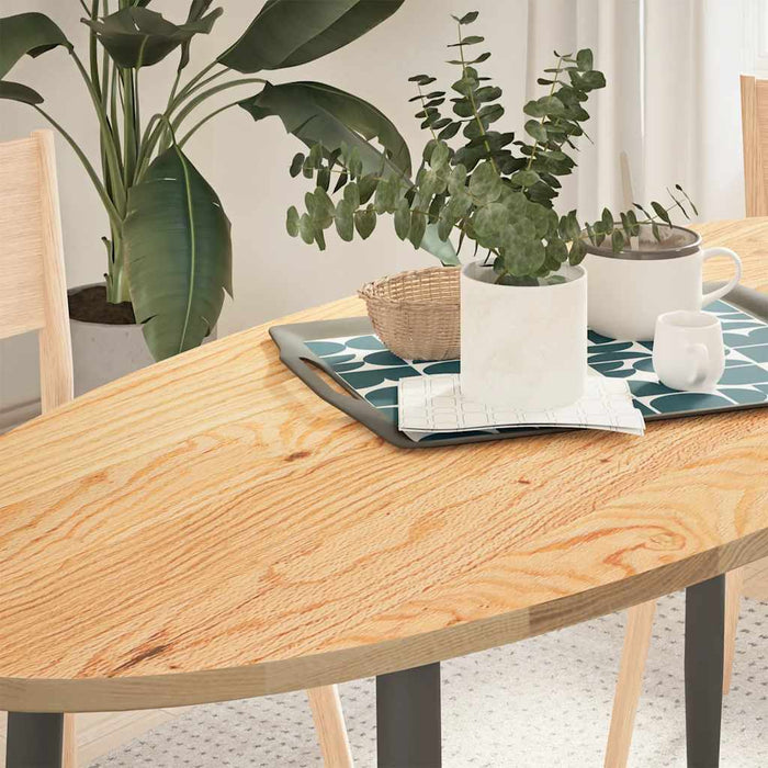 vidaXL Table Top 140x60x2 cm Solid Wood Oak Oval