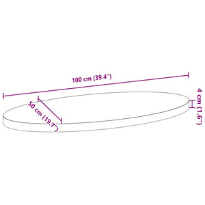 vidaXL Table Top 100x50x4 cm Solid Wood Oak Oval