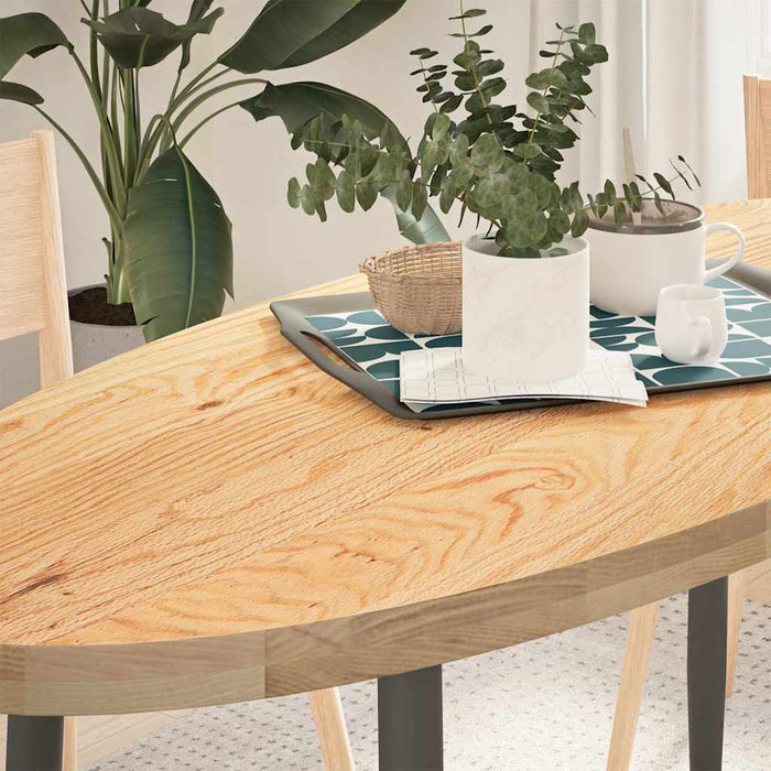 vidaXL Table Top 140x60x4 cm Solid Wood Oak Oval