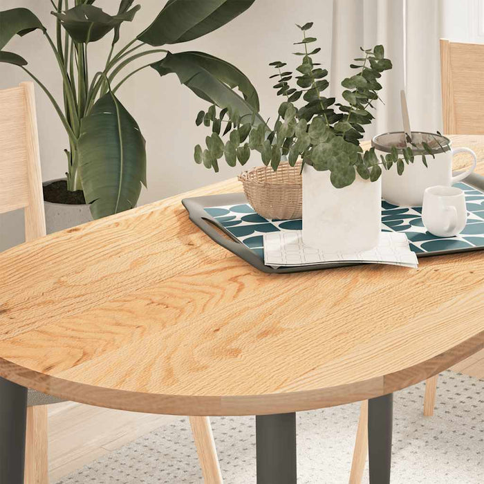 vidaXL Table Top 120x60x2 cm Solid Wood Oak Oval