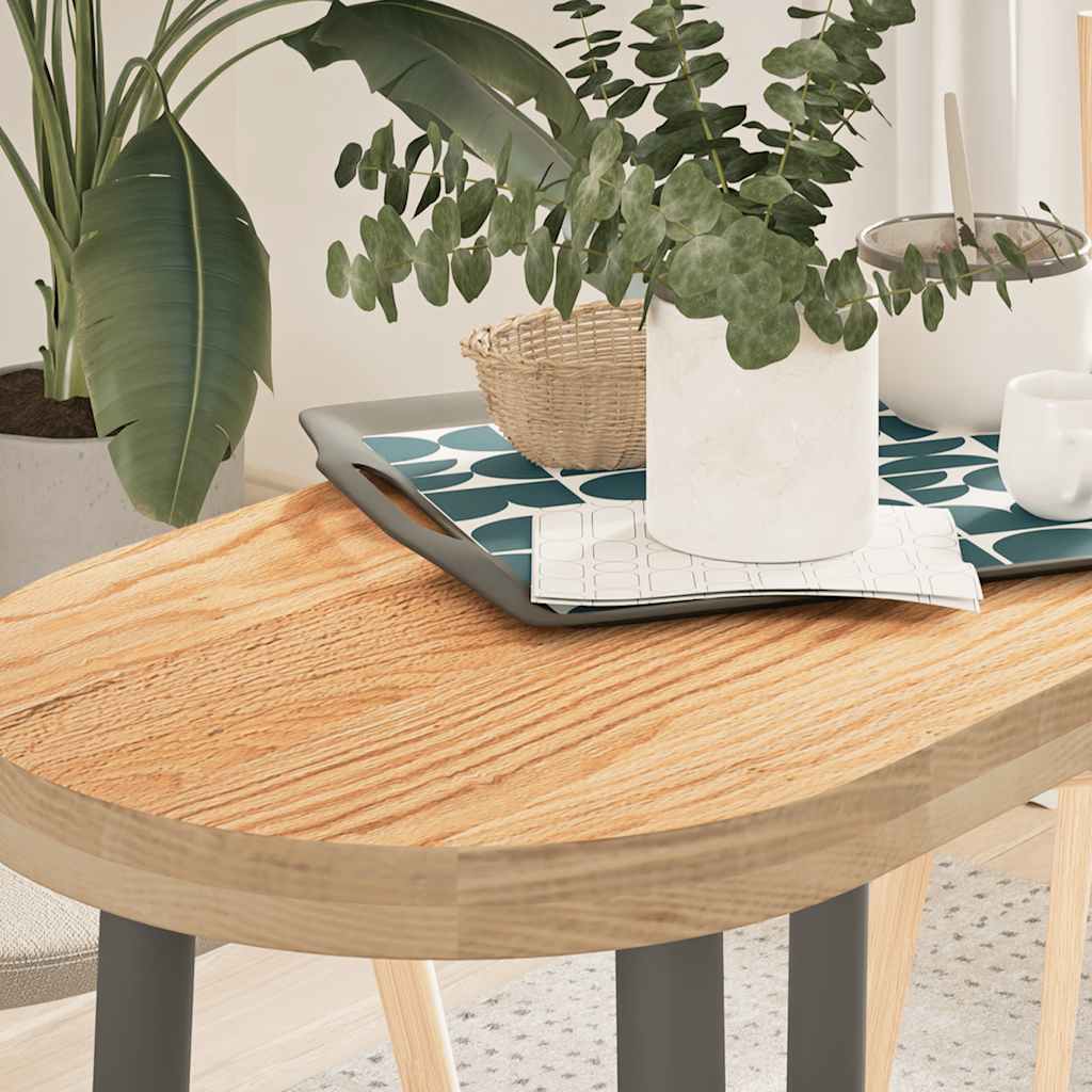 vidaXL Table Top 80x40x4 cm Solid Wood Oak Oval