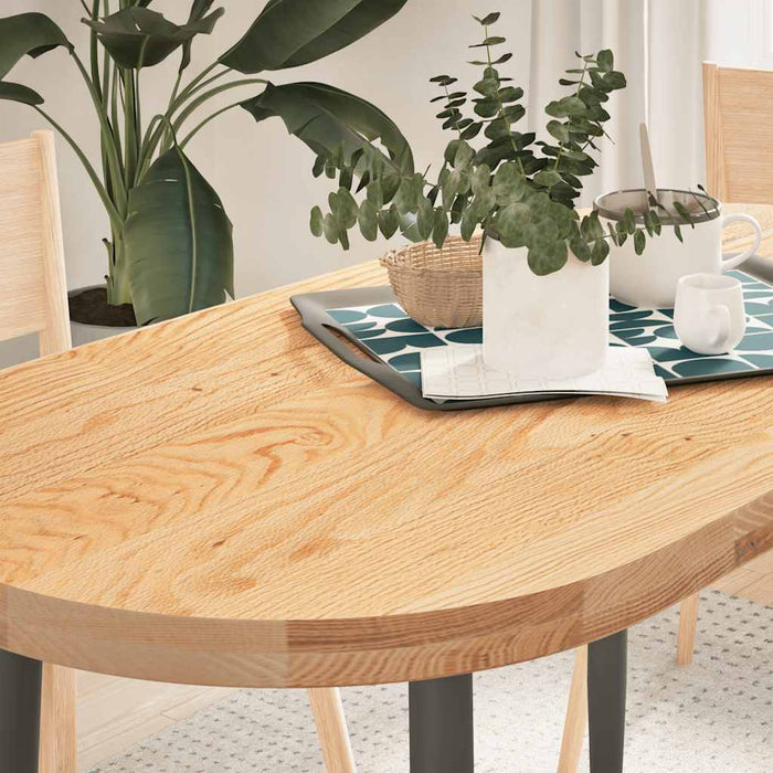 vidaXL Table Top 120x60x4 cm Solid Wood Oak Oval