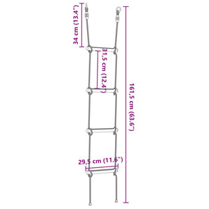 vidaXL Rope Ladder for Kids with 4 Rungs Multicolour