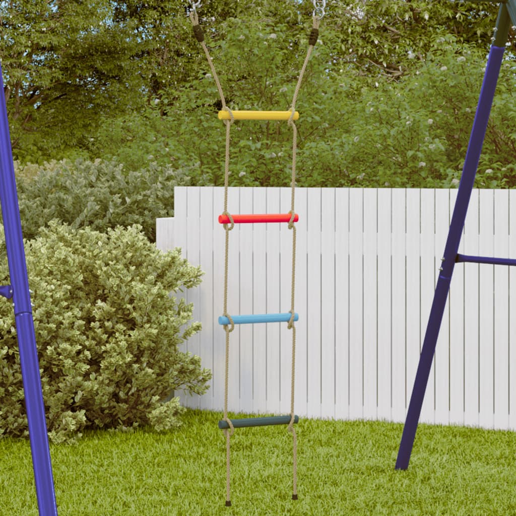 vidaXL Rope Ladder for Kids with 4 Rungs Multicolour