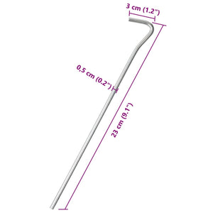 vidaXL Tent Pegs 50 pcs 23 cm Ø5 mm Galvanised Steel