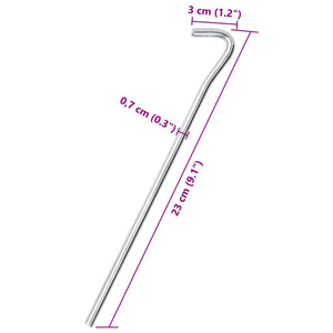 vidaXL Tent Pegs 25 pcs 23 cm Ø7 mm Galvanised Steel