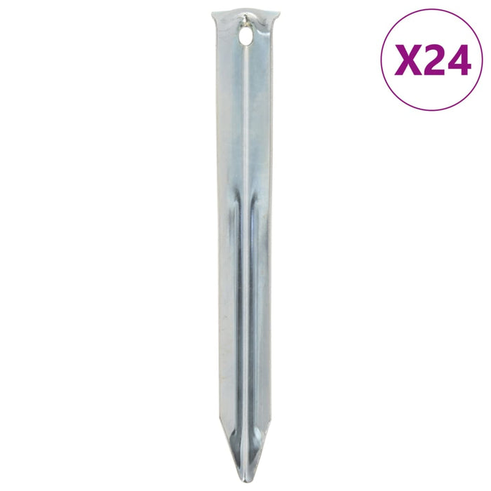 vidaXL Tent Pegs 24 pcs 17 cm Ø20 mm Galvanised Steel