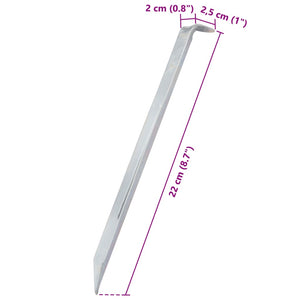 vidaXL Tent Pegs 24 pcs 22 cm Ø20 mm Galvanised Steel