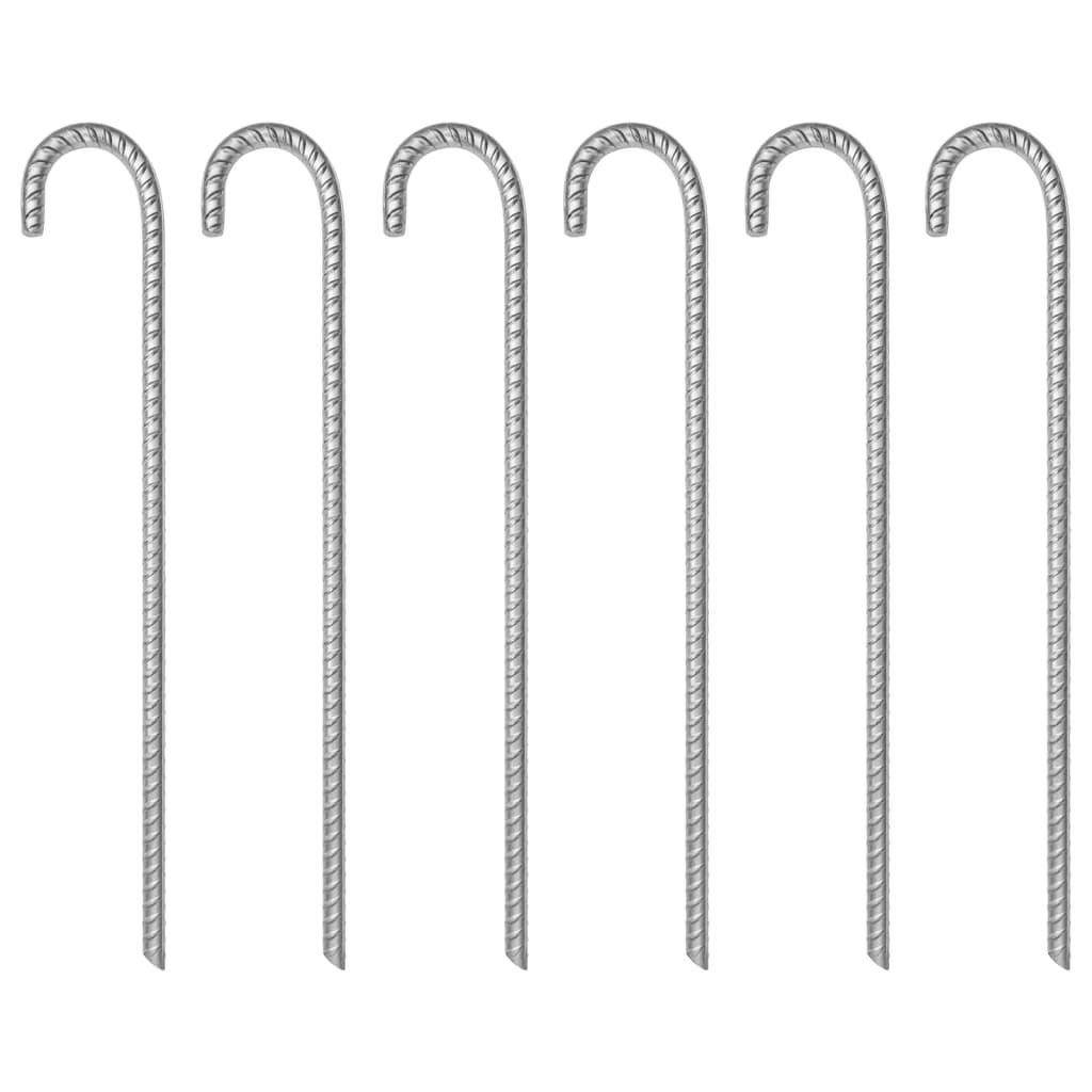 vidaXL Tent Pegs 6 pcs 41.5 cm Ø12 mm Galvanised Steel