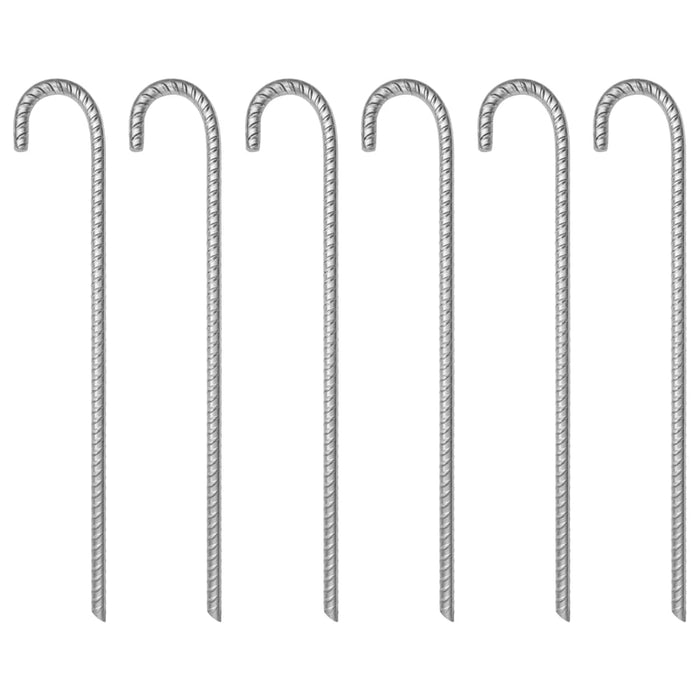 vidaXL Tent Pegs 6 pcs 41.5 cm Ø12 mm Galvanised Steel