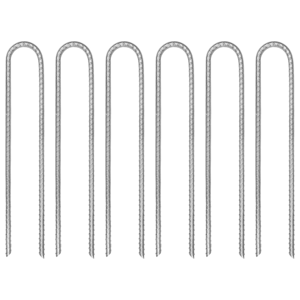 vidaXL Tent Pegs 6 pcs U-shaped 30 cm Ø7 mm Galvanised Steel