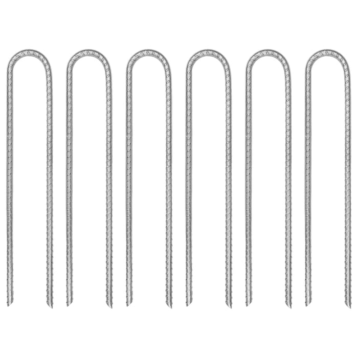 vidaXL Tent Pegs 6 pcs U-shaped 30 cm Ø7 mm Galvanised Steel