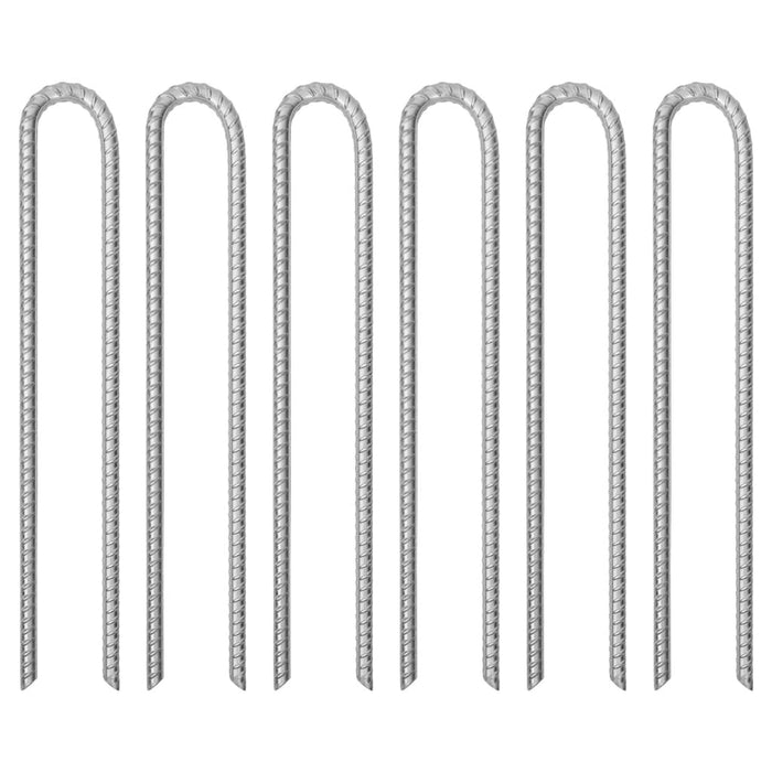 vidaXL Tent Pegs 6 pcs U-shaped 41.5 cm Ø12 mm Galvanised Steel