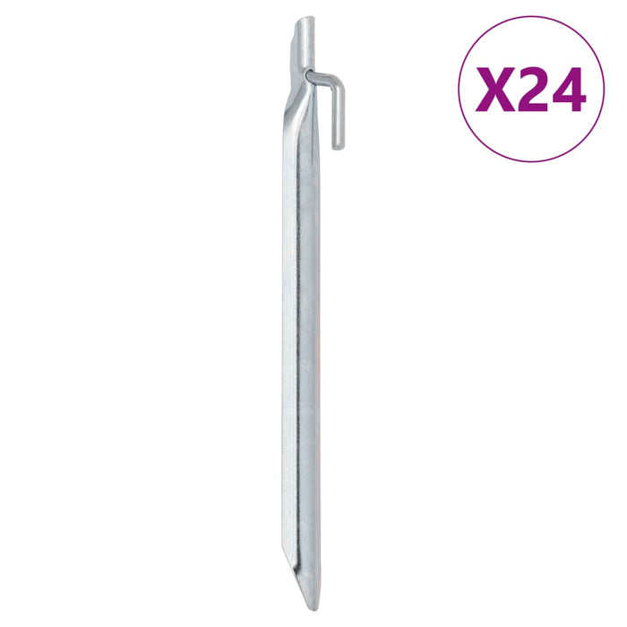 vidaXL Tent Pegs 24 pcs V-shaped 24 cm Ø20 mm Galvanised Steel