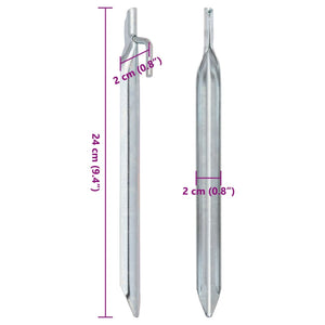 vidaXL Tent Pegs 24 pcs V-shaped 24 cm Ø20 mm Galvanised Steel