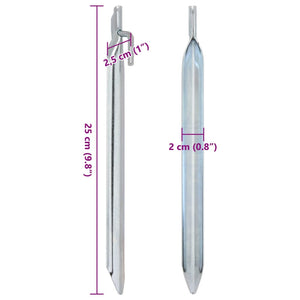 vidaXL Tent Pegs 24 pcs V-shaped 25 cm Ø20 mm Galvanised Steel