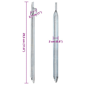 vidaXL Tent Pegs 24 pcs V-shaped 29.5 cm Ø20 mm Galvanised Steel