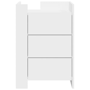 vidaXL Bedside Cabinet White 45x50x65 cm Engineered Wood