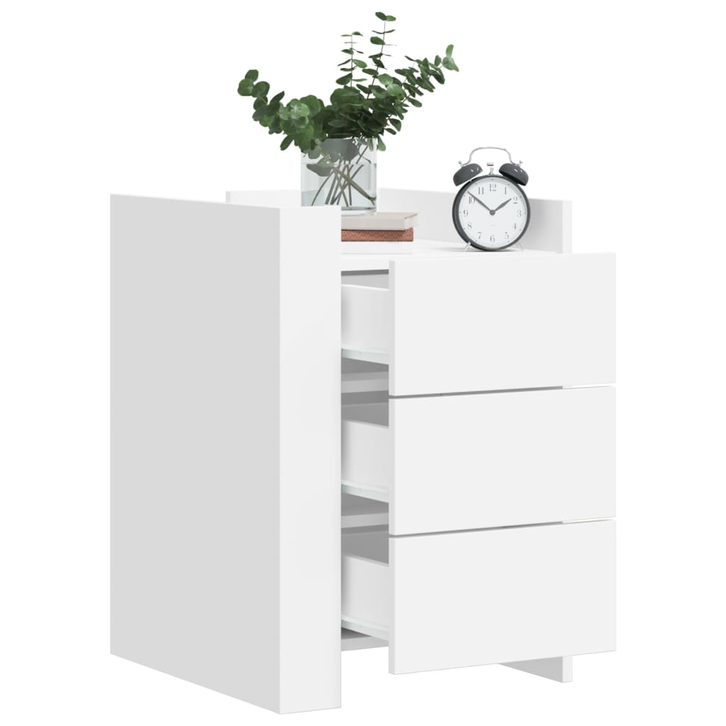 vidaXL Bedside Cabinet White 45x50x65 cm Engineered Wood